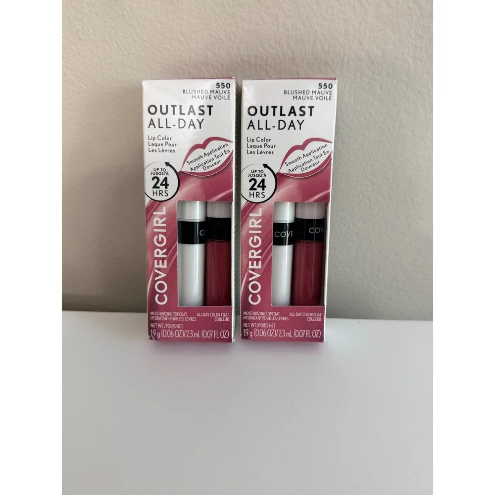 Covergirl Outlast All-Day Lip Color 2pk 550 Blushed Mauve Longwear NWT NEW